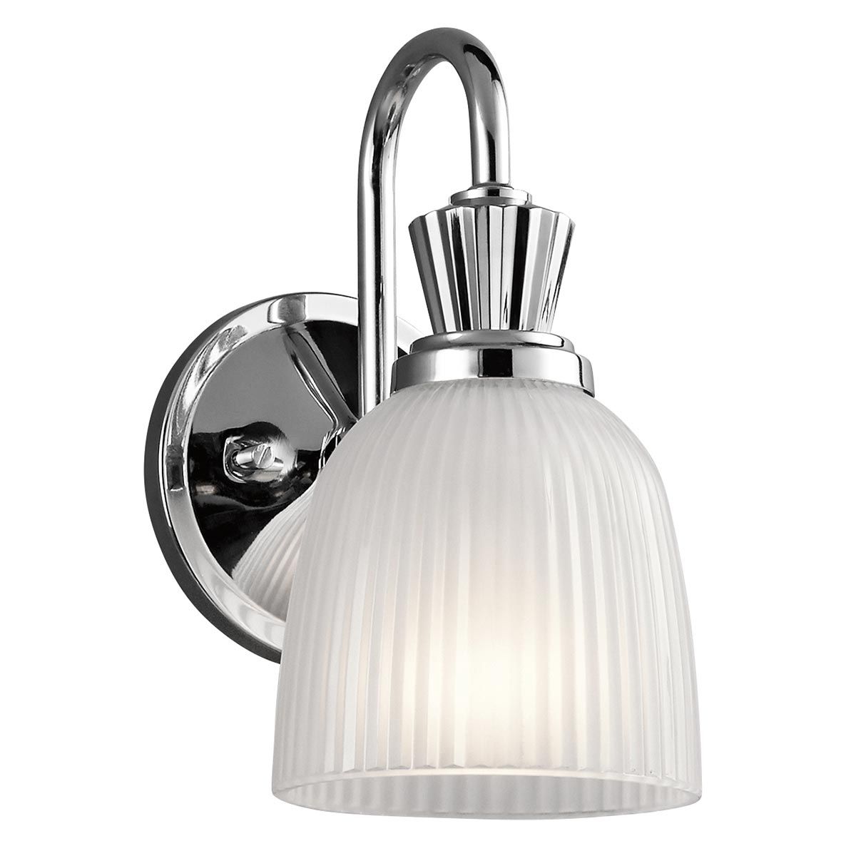 Cora 1 Light Polished Chrome Bathroom Wall Sconce