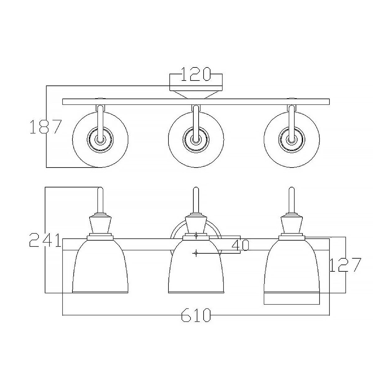 Cora Trio LED Chrome Bathroom Wall Fixture