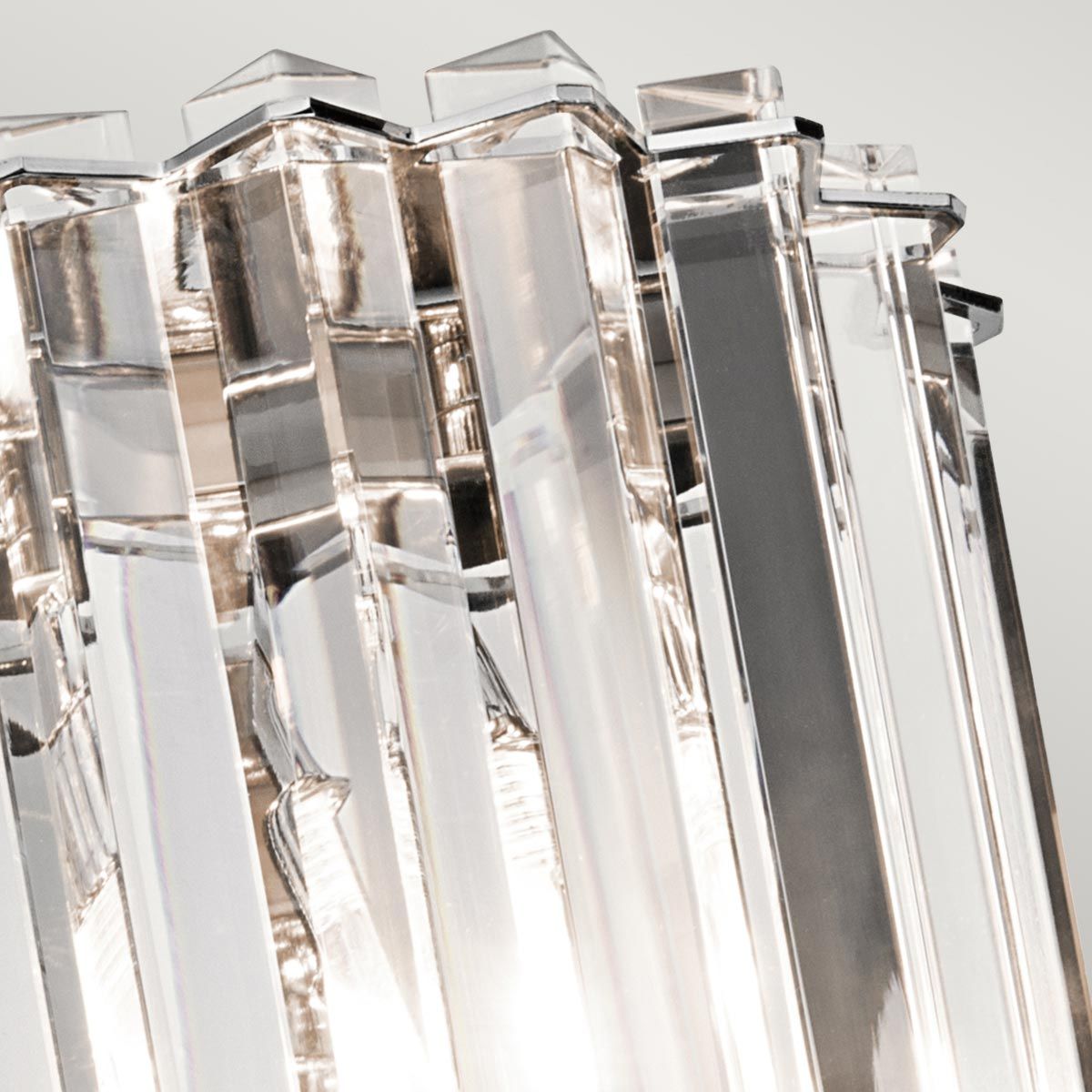 Gleaming Chrome Crystal Prism Wall Light