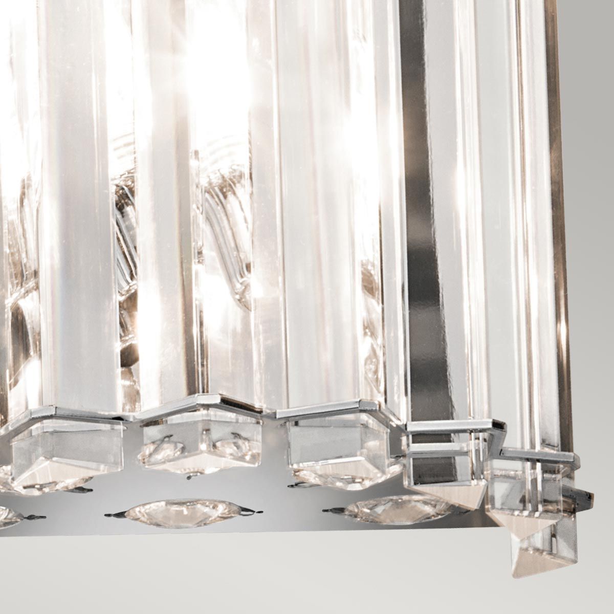 Gleaming Chrome Crystal Prism Wall Light