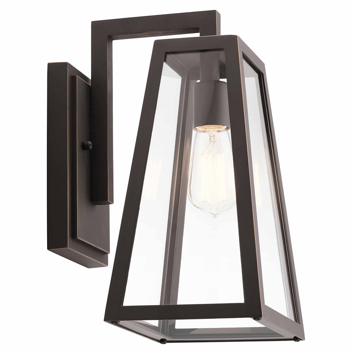 Delison Medium Wall Lantern in Rubbed Bronze Finish