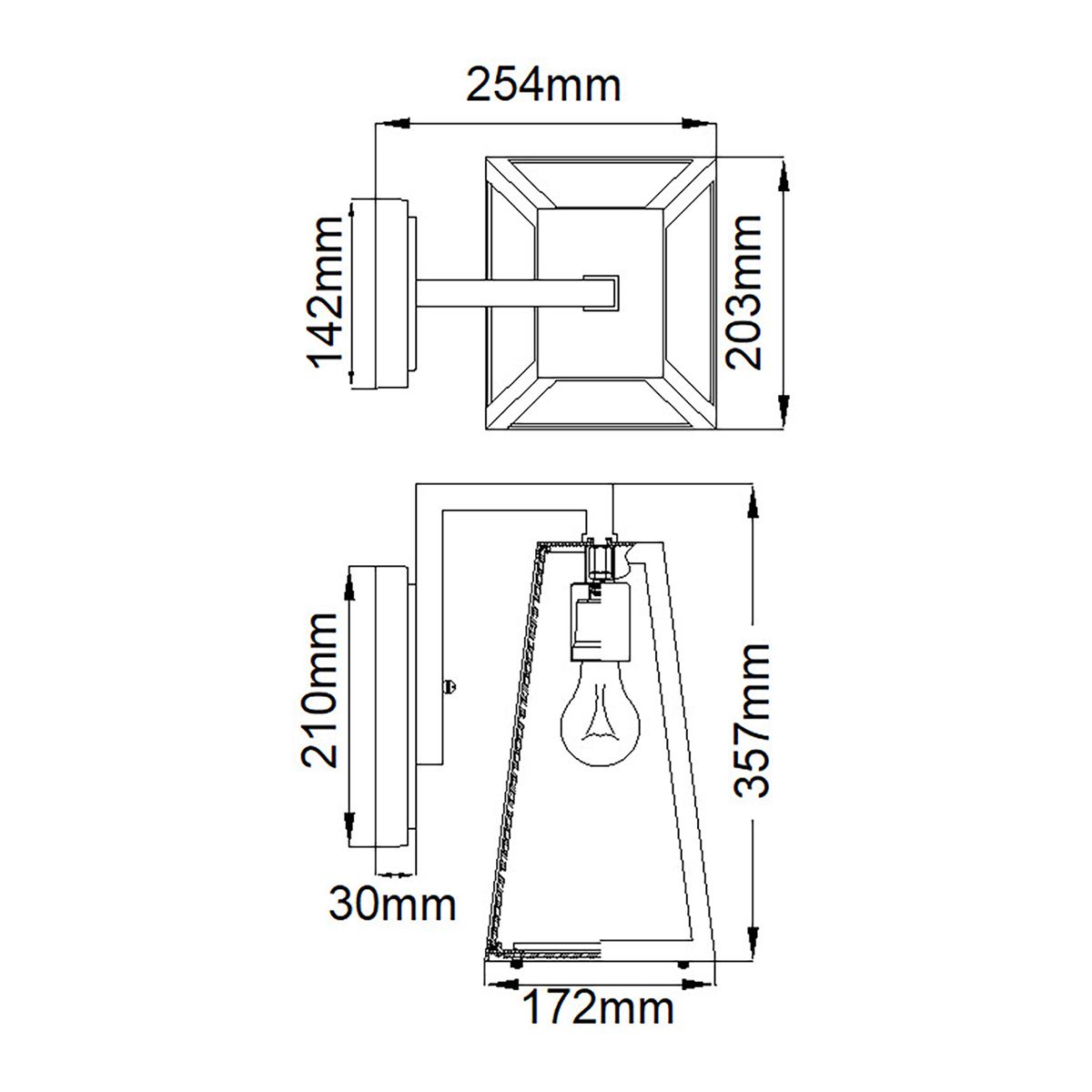 Delison Medium Wall Lantern in Rubbed Bronze Finish