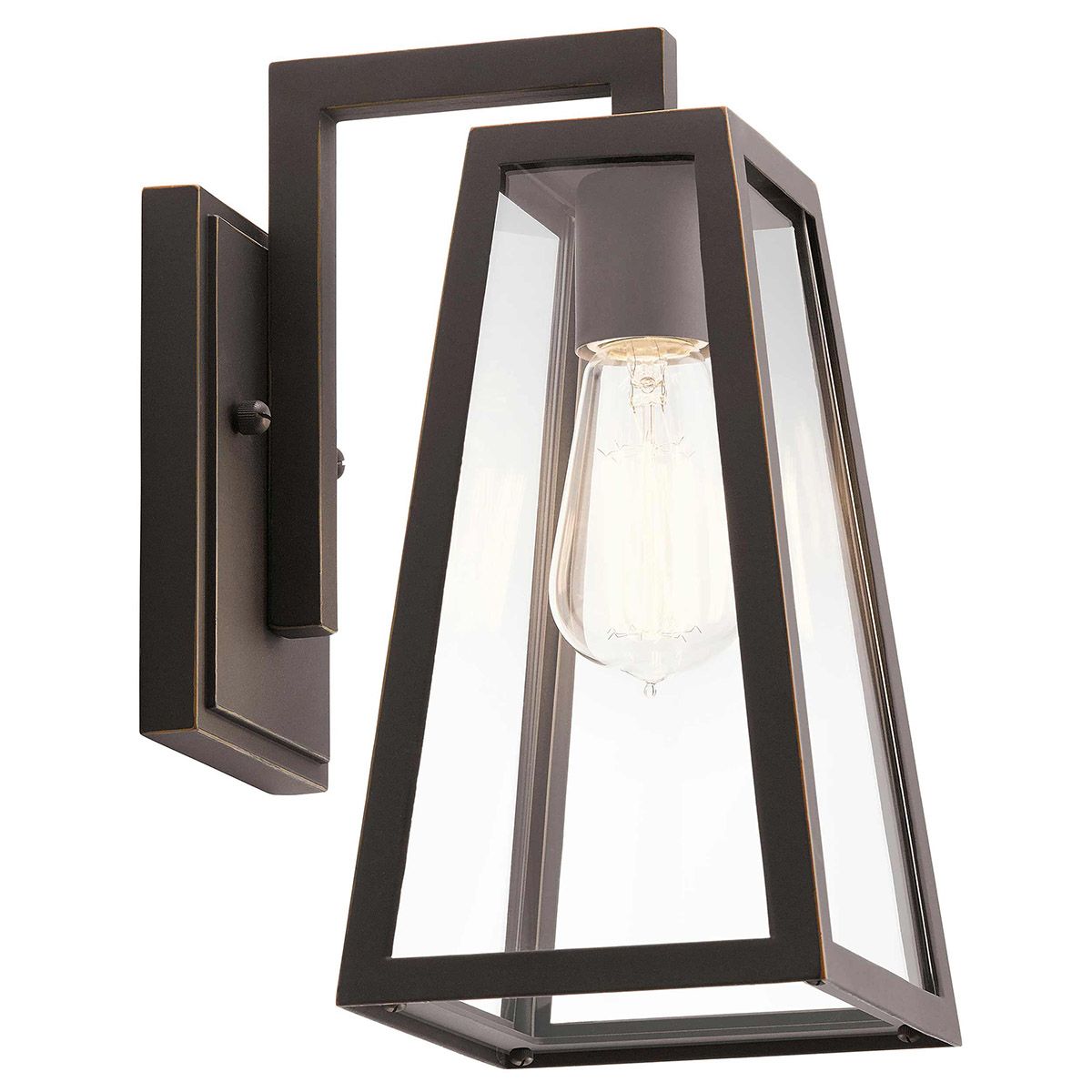 Rubbed Bronze Outdoor Wall Lantern - Delison Collection