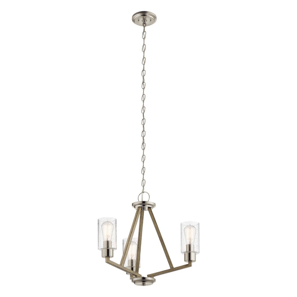 Deryn Distressed Antique Grey 3-Light Coastal Chandelier