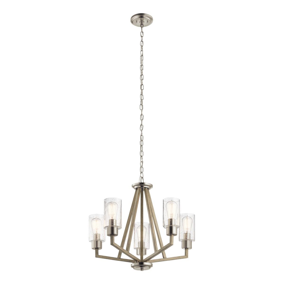 Deryn Distressed Antique Grey 5-Light Chandelier