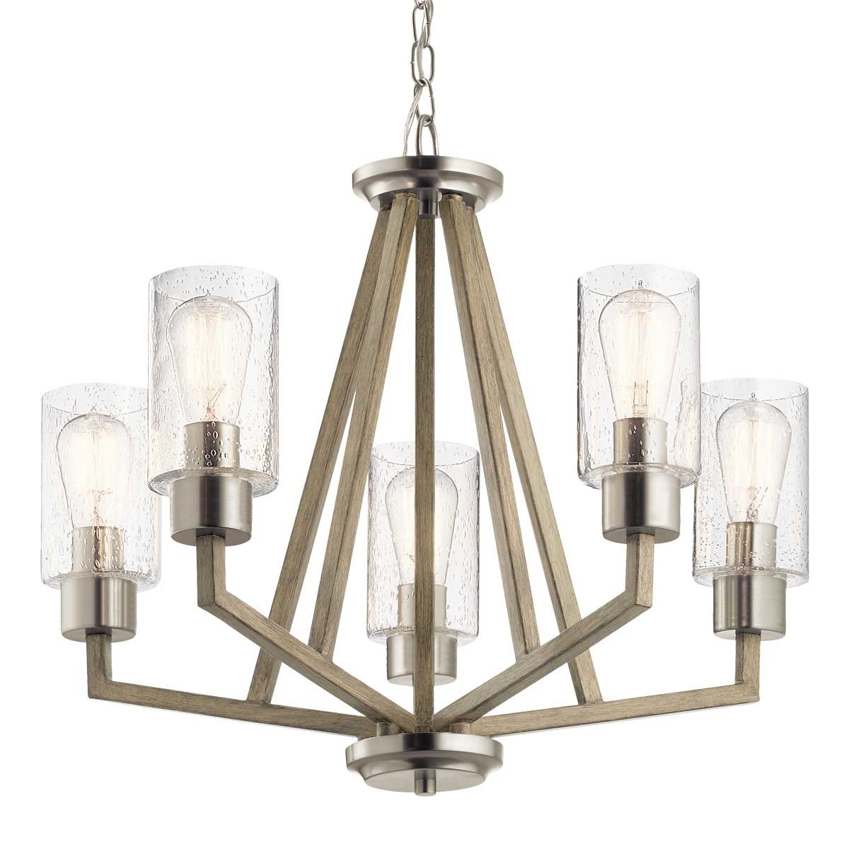Deryn Distressed Antique Grey 5-Light Chandelier