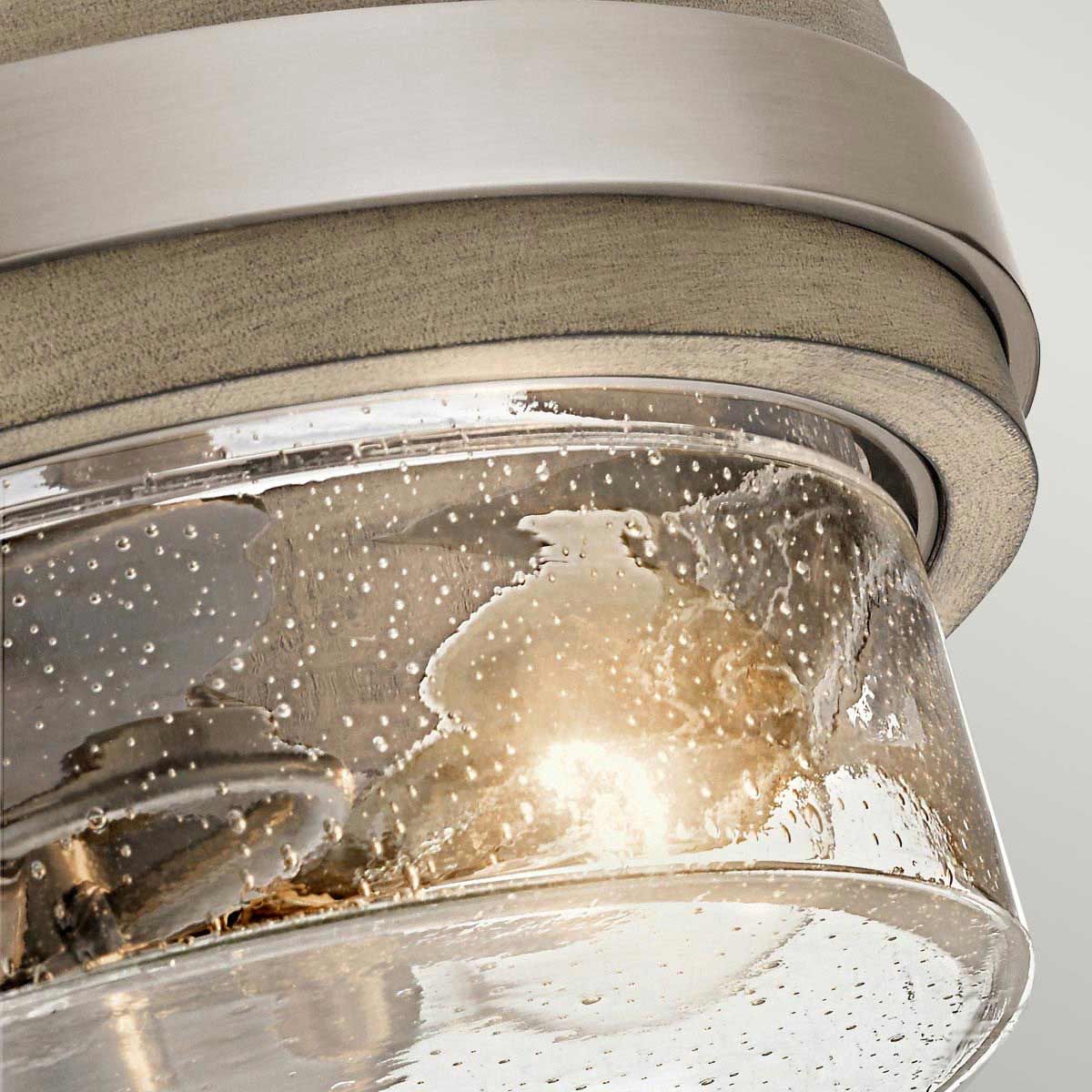 Distressed Antique Grey 2-Light Semi-Flush Ceiling Fixture