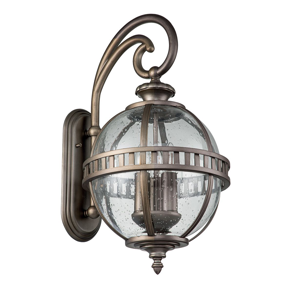 Halleron Victorian-Inspired Burnished Bronze Outdoor Wall Lantern