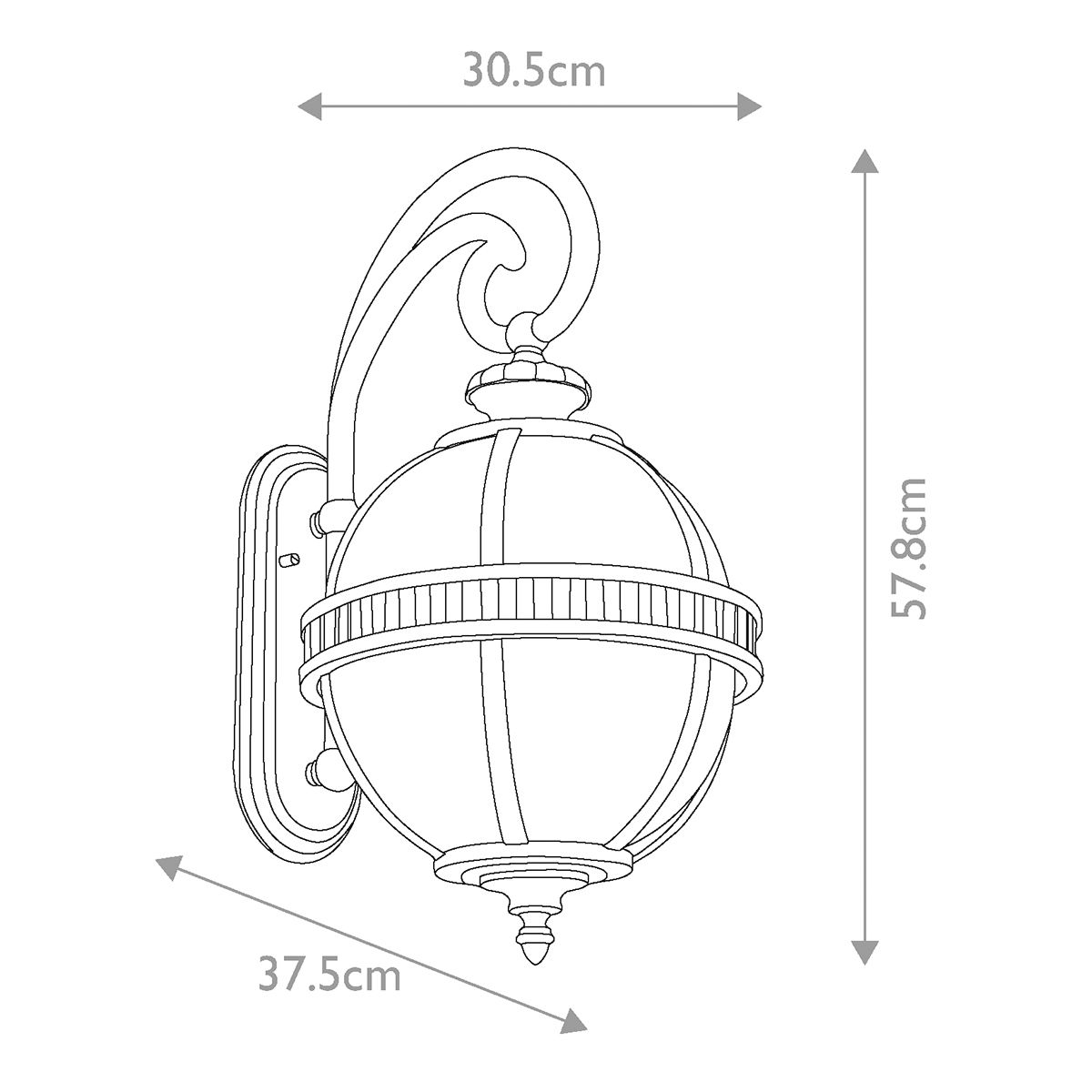 Halleron Victorian-Inspired 3-Light Outdoor Sconce in Londonderry Finish
