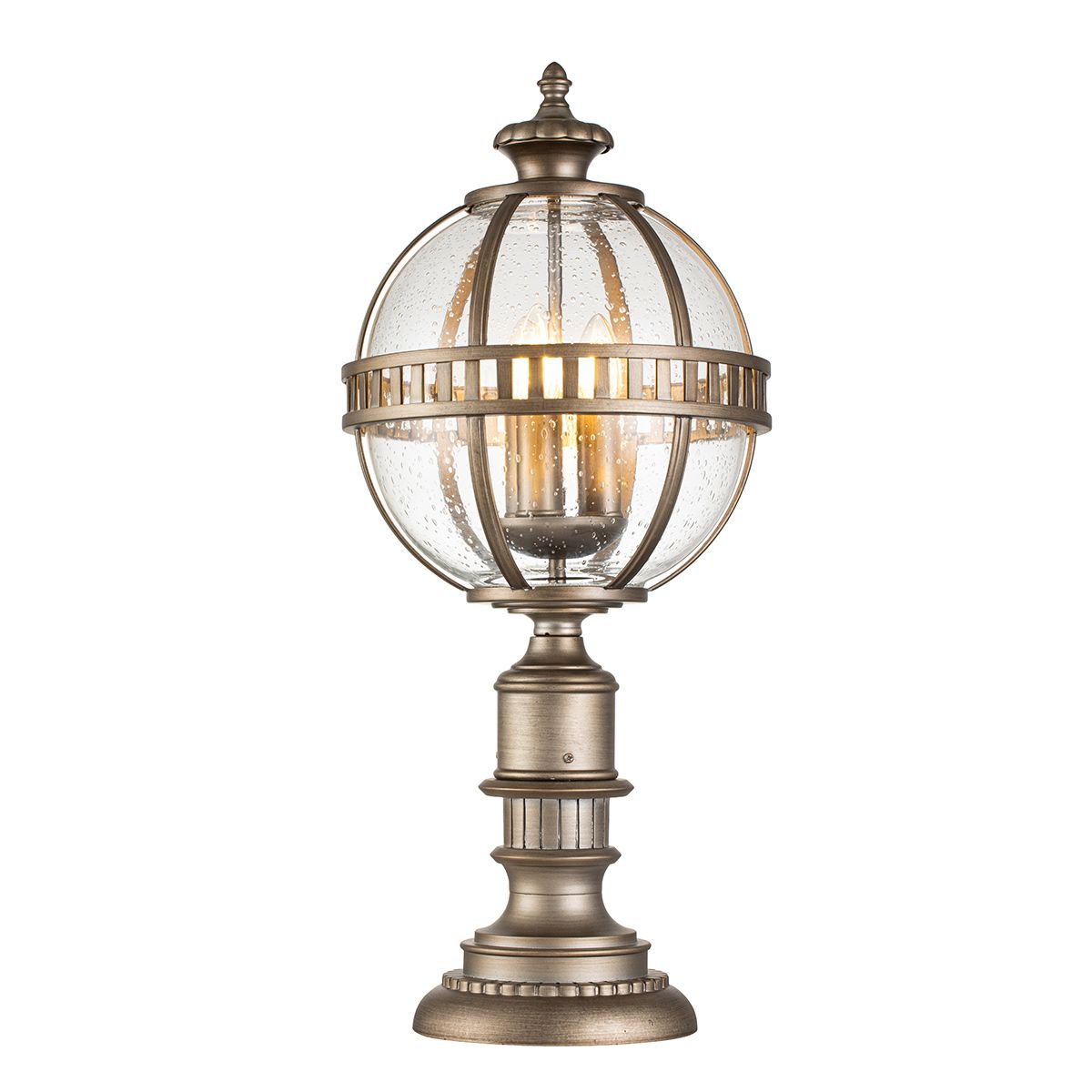 Halleron Victorian-Inspired 3-Light Bronze Exterior Lantern
