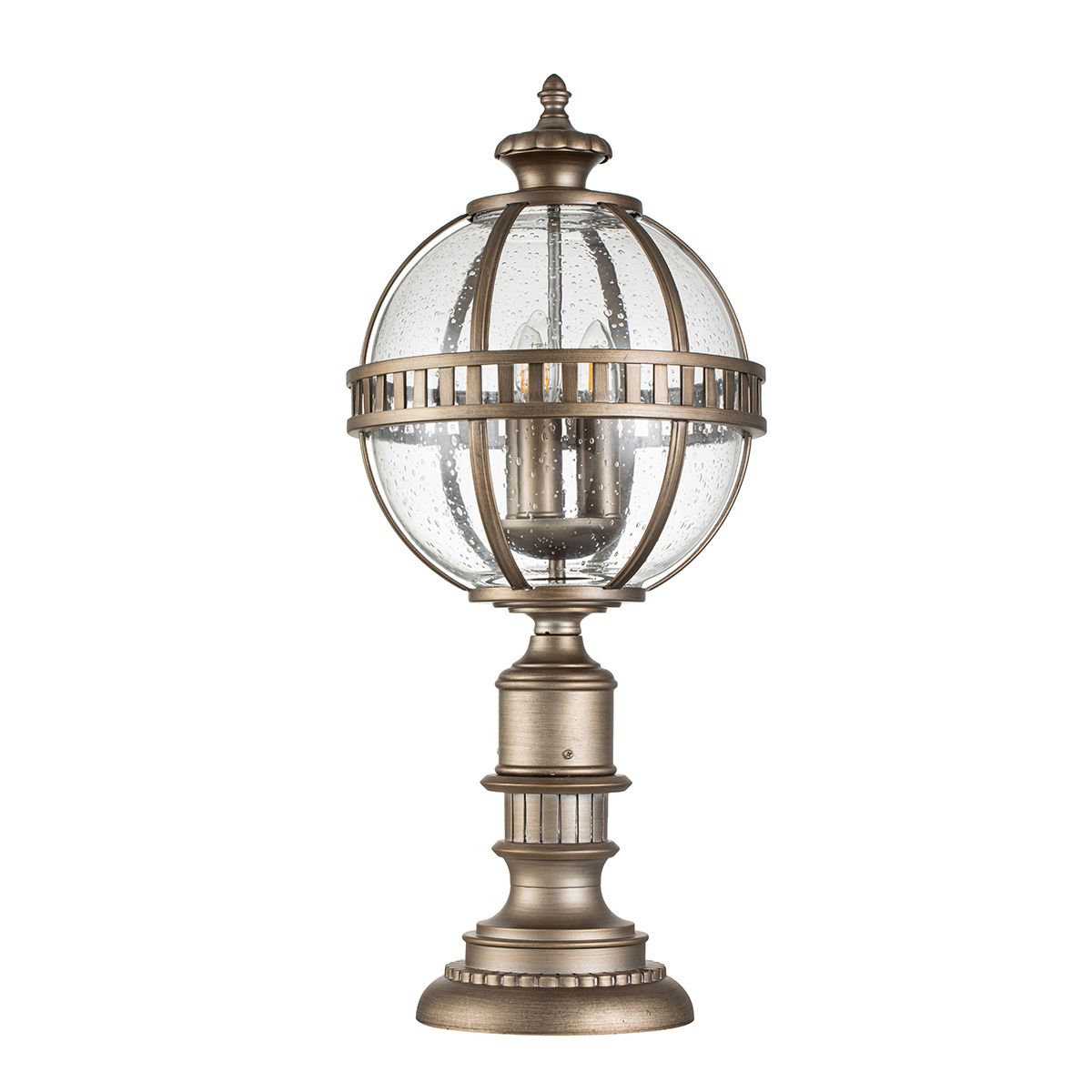 Halleron Victorian-Inspired 3-Light Bronze Exterior Lantern