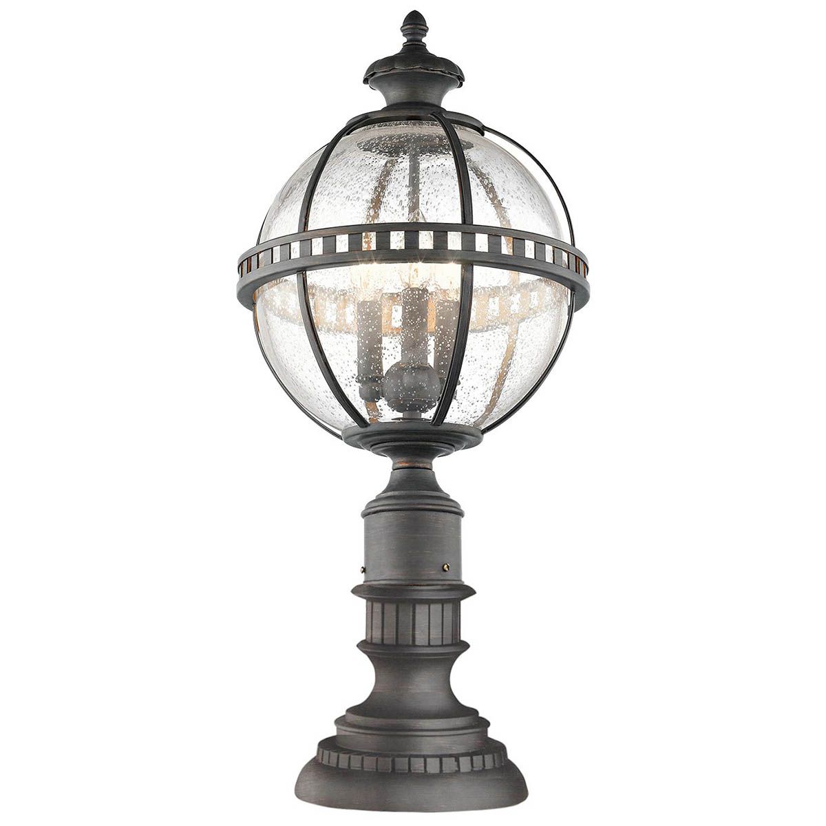 Halleron Trio Light Victorian Pedestal Lantern in Londonderry Finish