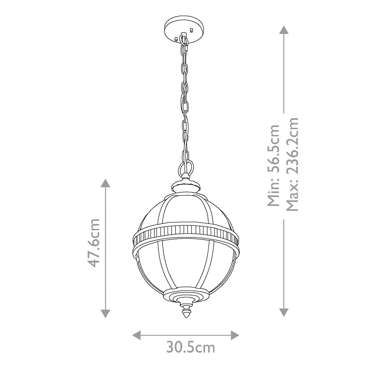 Victorian Charm 3-Light Chain Lantern in Londonderry Bronze