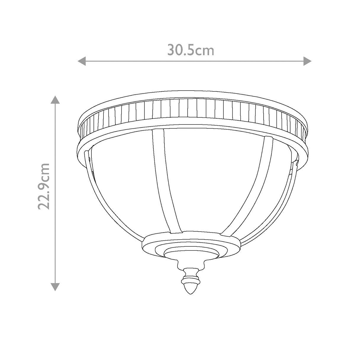 Halleron Victorian-Inspired 3-Light Exterior Flush Fixture