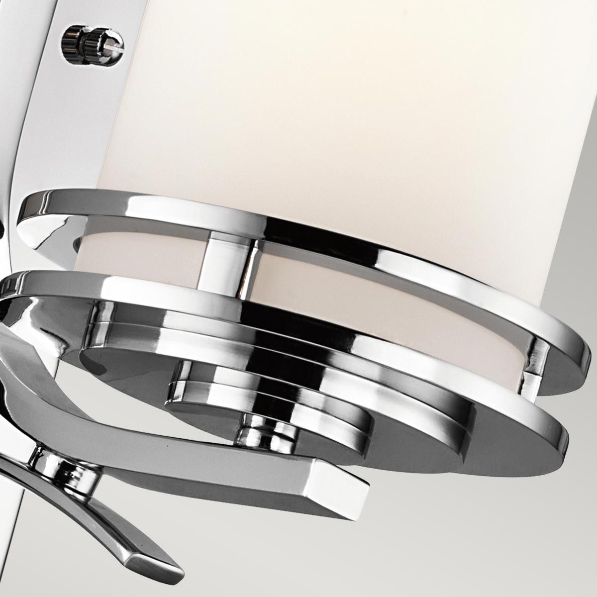 Hendrik Polished Chrome Opal Glass LED Bathroom Wall Light