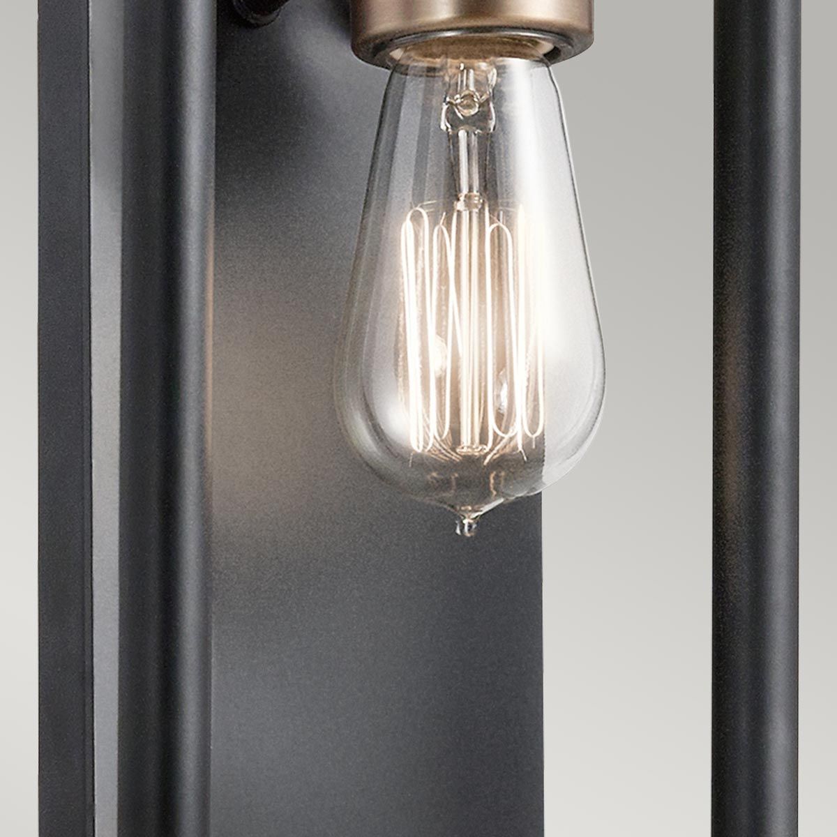 Industrial Style Black and Brass Pipe-Inspired Wall Sconce
