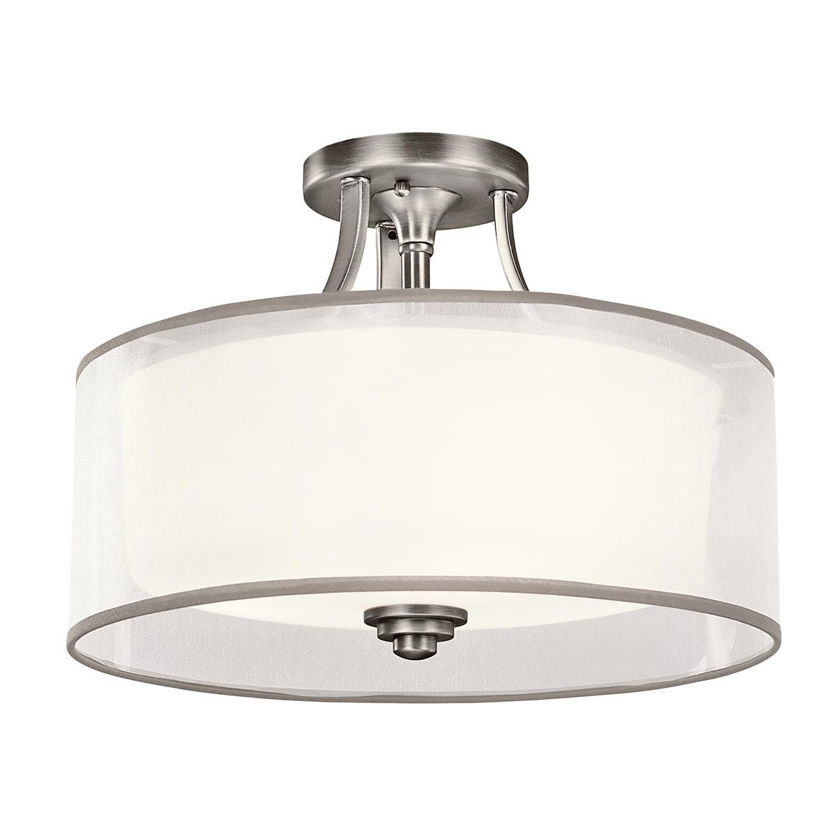 Lacey Antique Pewter Semi-Flush Mount with Trio Lighting
