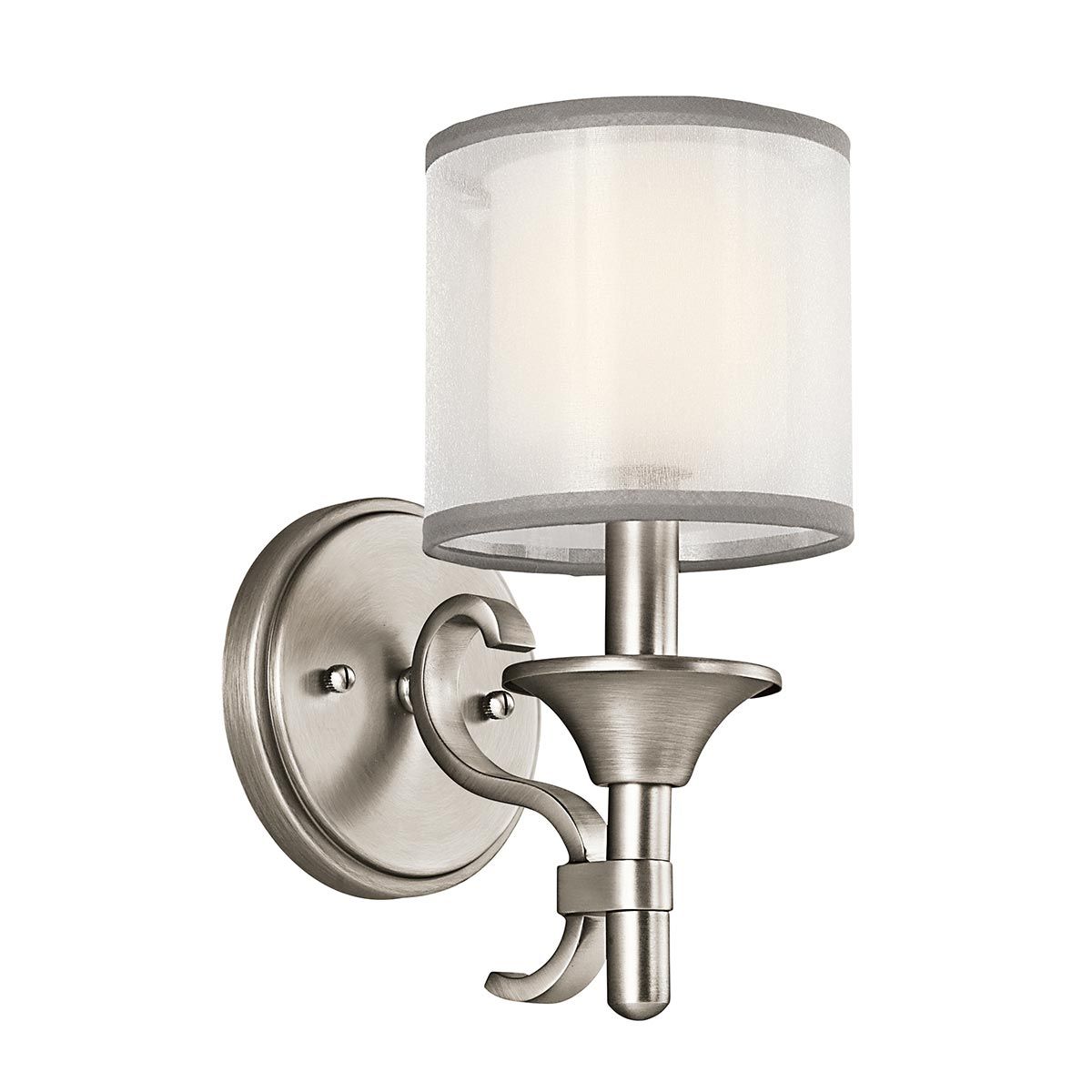 Lacey Antique Pewter Wall Sconce with Organza Shade