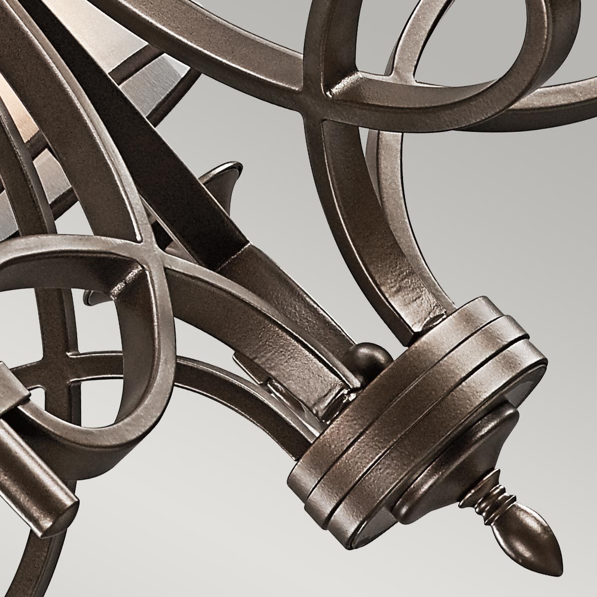 Elegant Lacey Bronze Chandelier with Candle-Style Shades