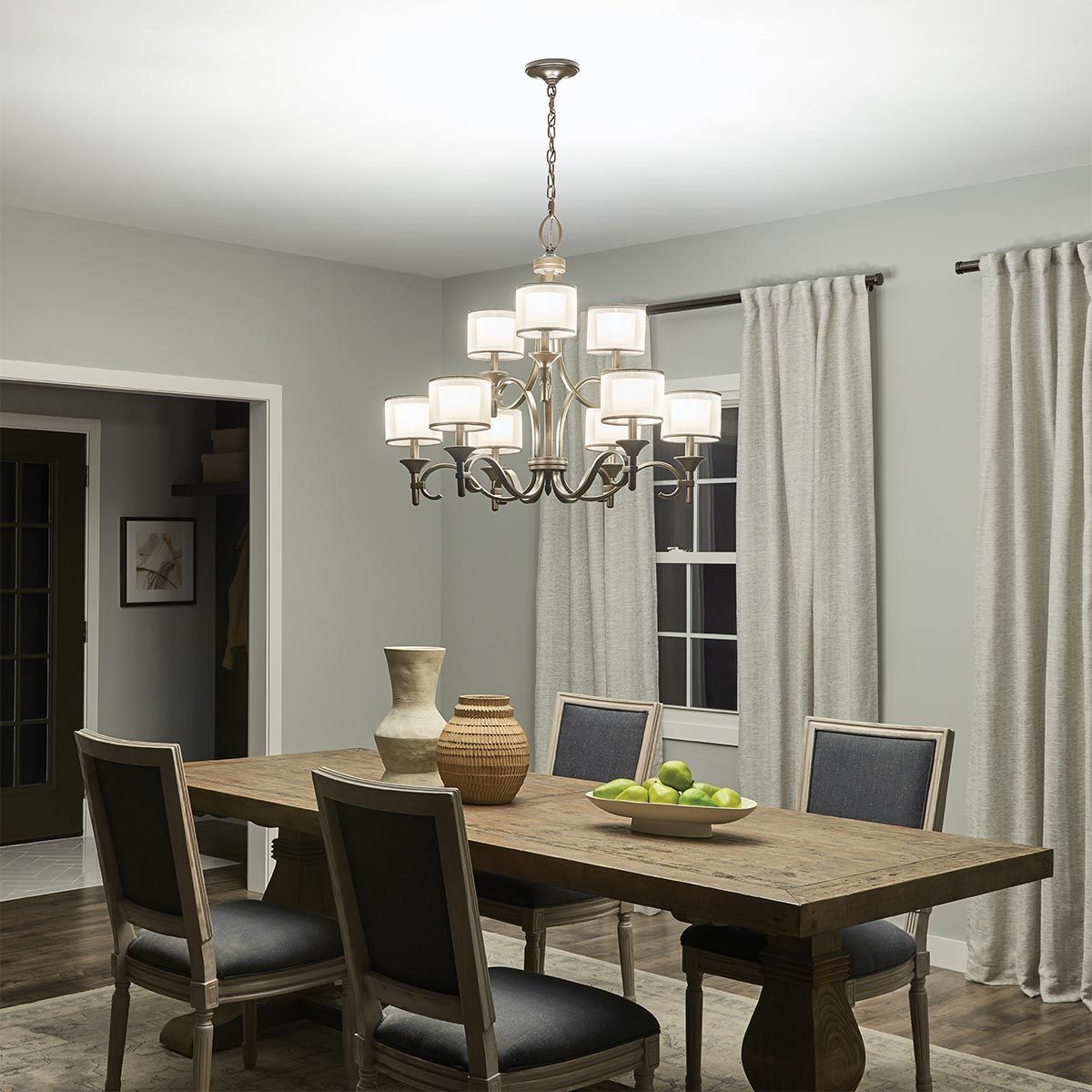 Elegant Lacey 9-Light Chandelier in Antique Pewter Finish