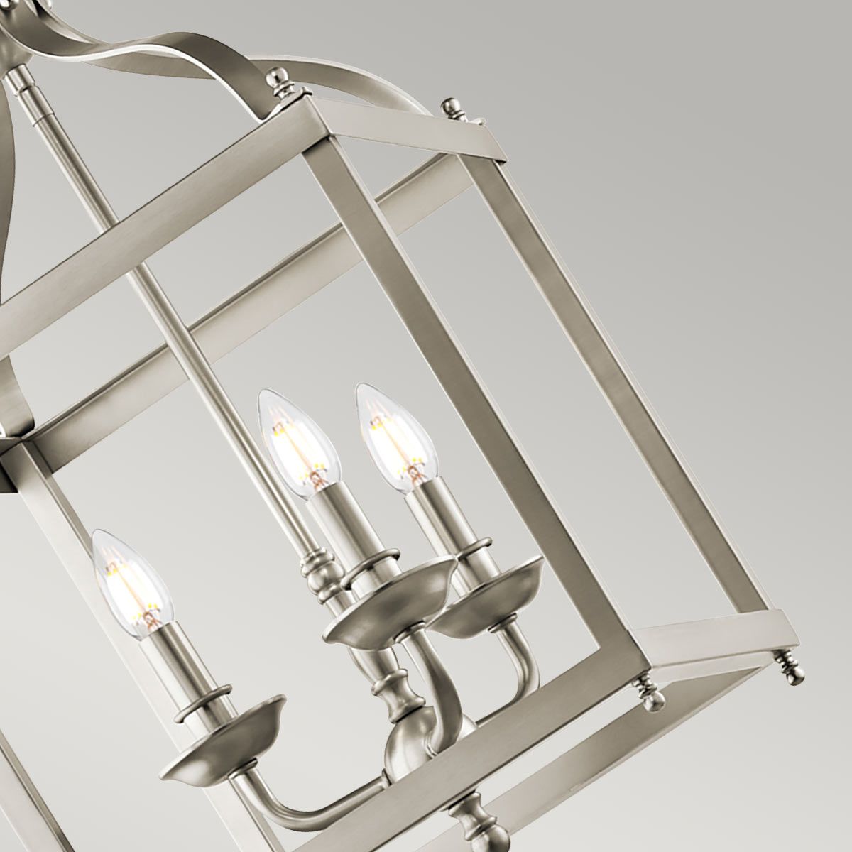 Larkin Vintage Victorian Tri-Bulb Nickel Pendant Lantern