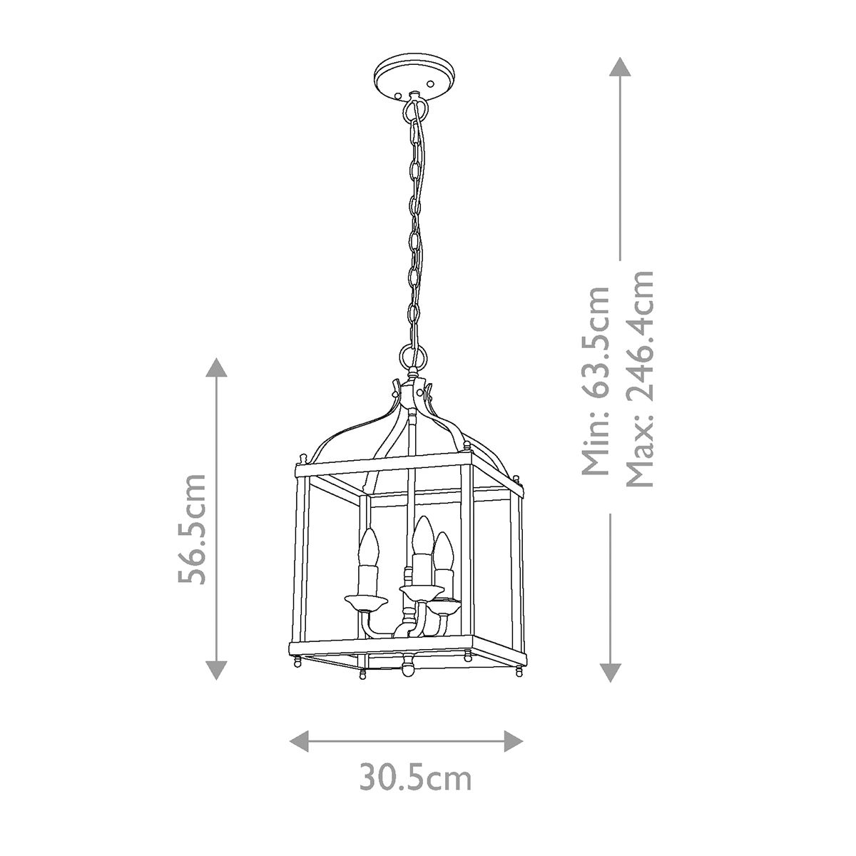 Larkin Trio Light Pendant in Antique Brass Finish