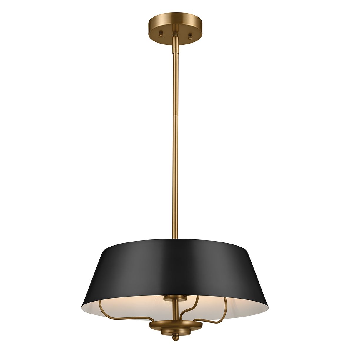 Luella 3lt Duo-Mount Pendant Black & Brass