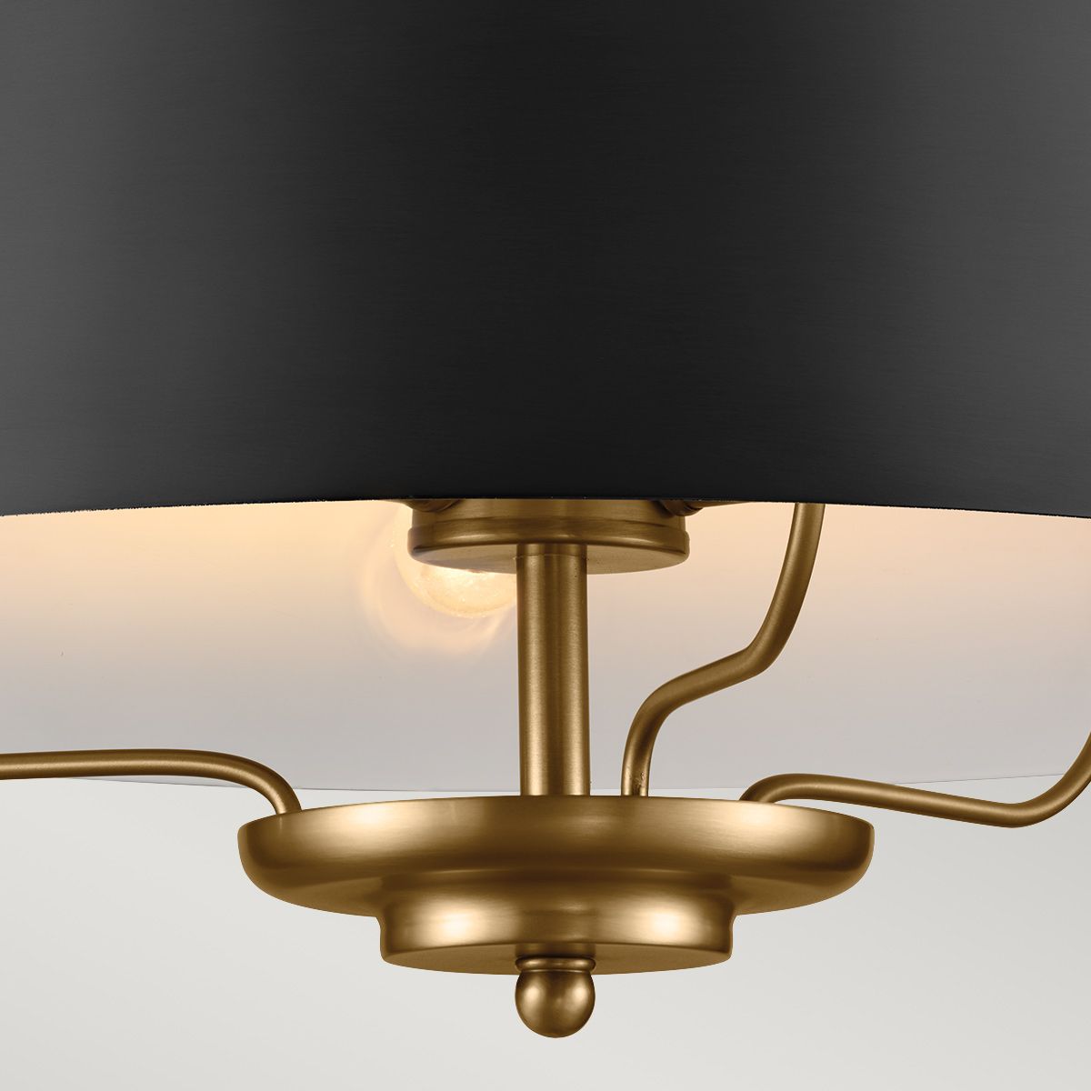 Luella 3lt Duo-Mount Pendant Black & Brass