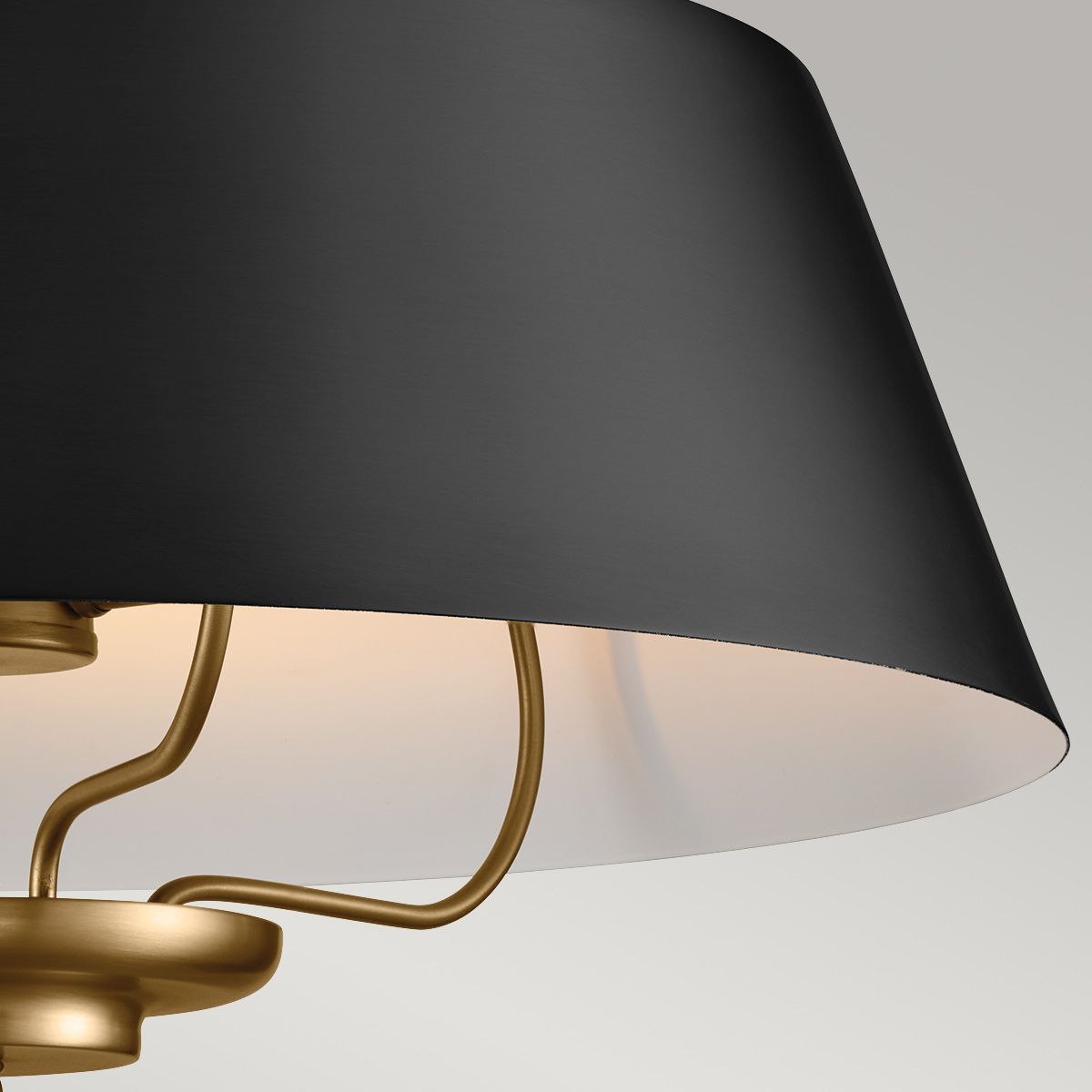 Luella 3lt Duo-Mount Pendant Black & Brass