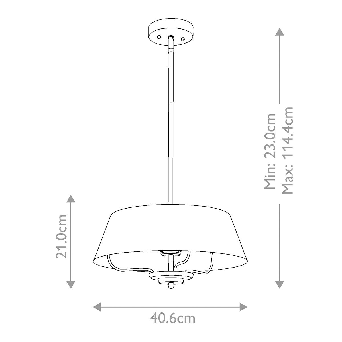 Luella 3lt Duo-Mount Pendant Brushed Natural Brass