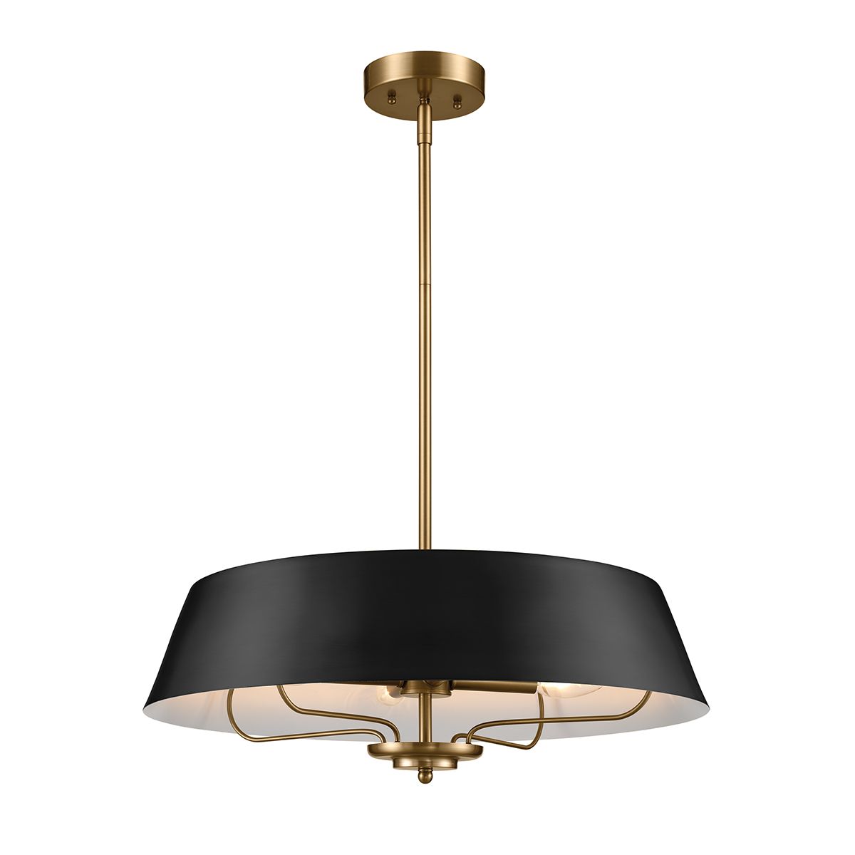 Luella 4lt Duo-Mount Pendant Black & Brass