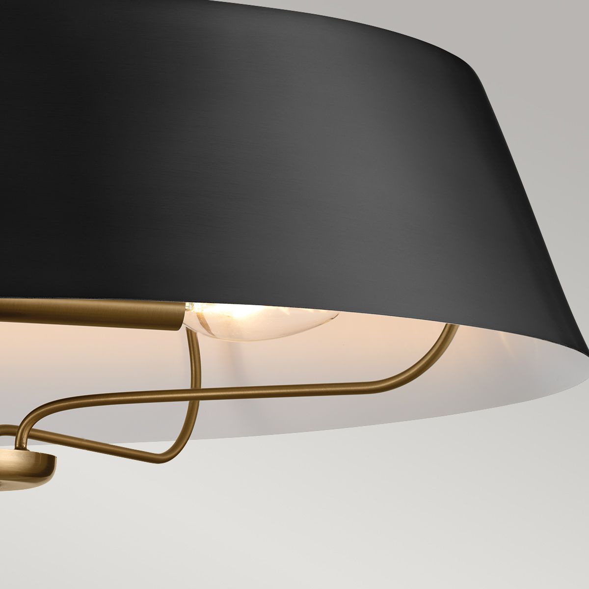 Luella 4lt Duo-Mount Pendant Black & Brass