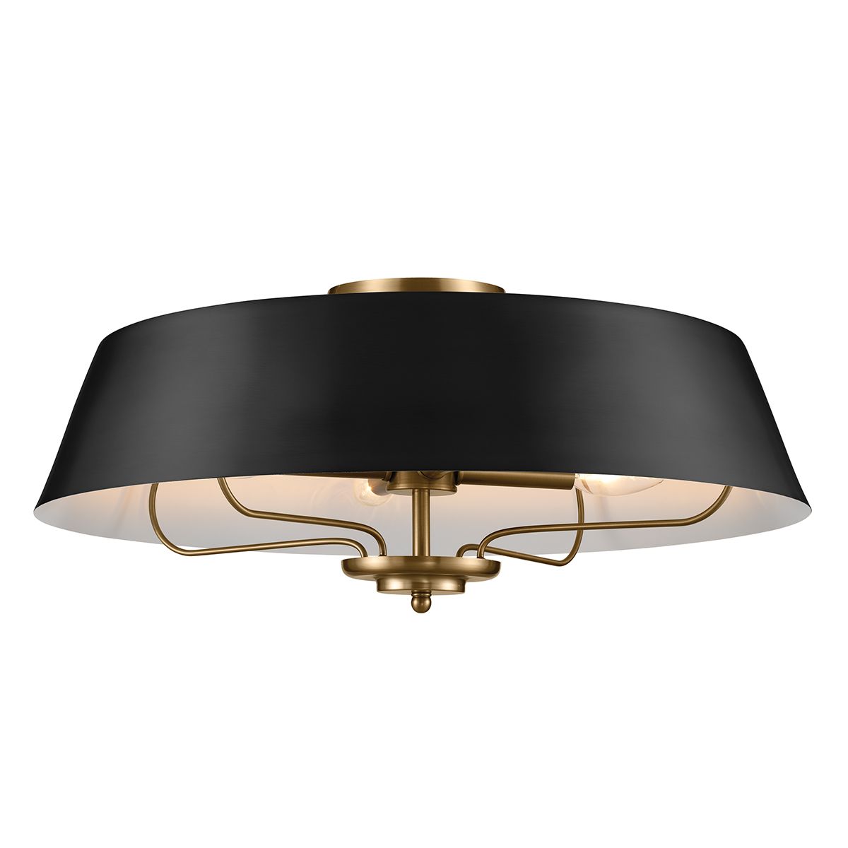 Luella 4lt Duo-Mount Pendant Black & Brass