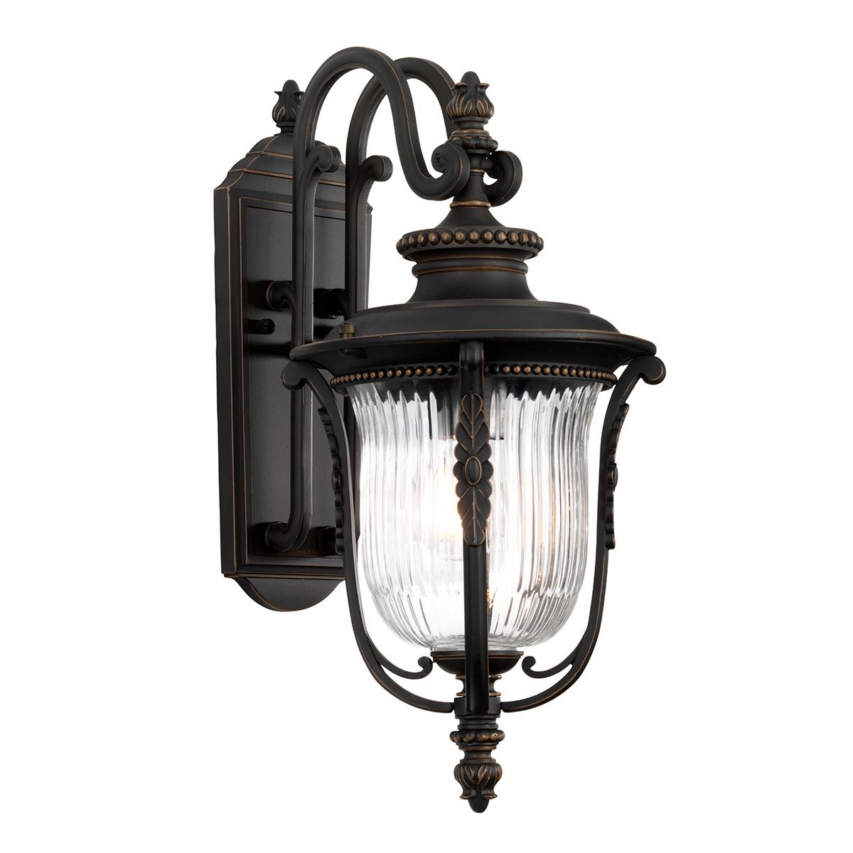 Elegant Luverne Bronze Outdoor Victorian Wall Lantern