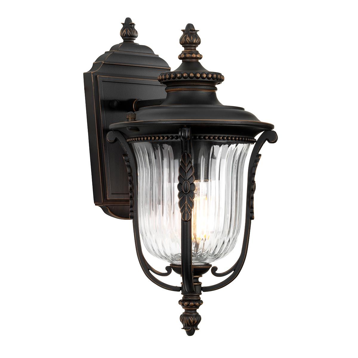 Elegant Luverne French Victorian Outdoor Bronze Wall Lantern