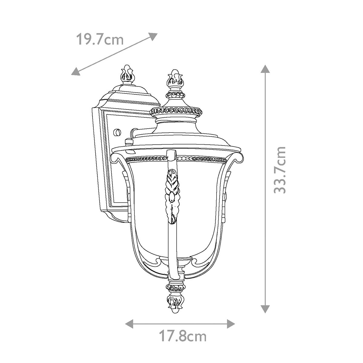 Elegant Luverne French Victorian Outdoor Bronze Wall Lantern