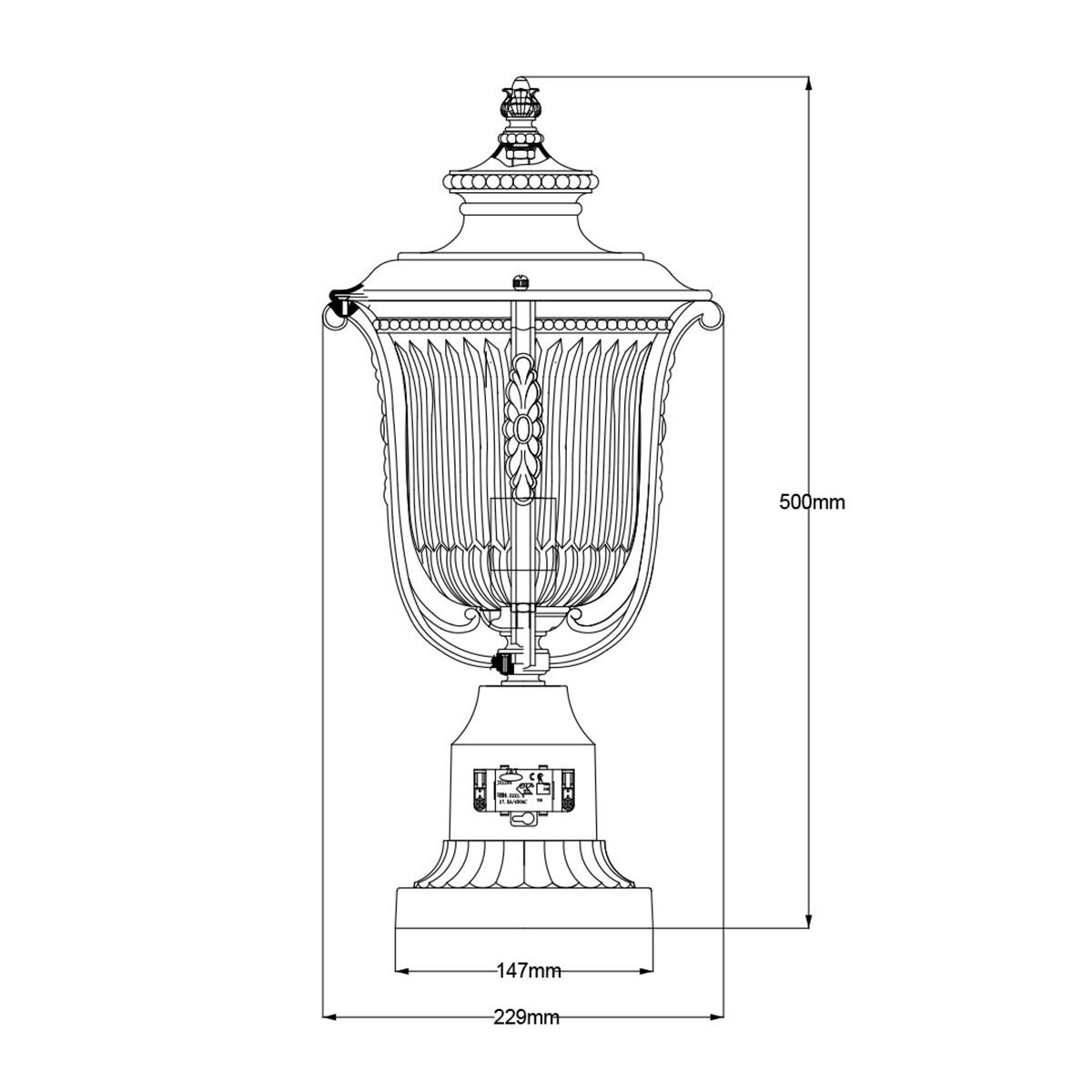 Luverne Victorian Bronze Garden Pedestal Lantern