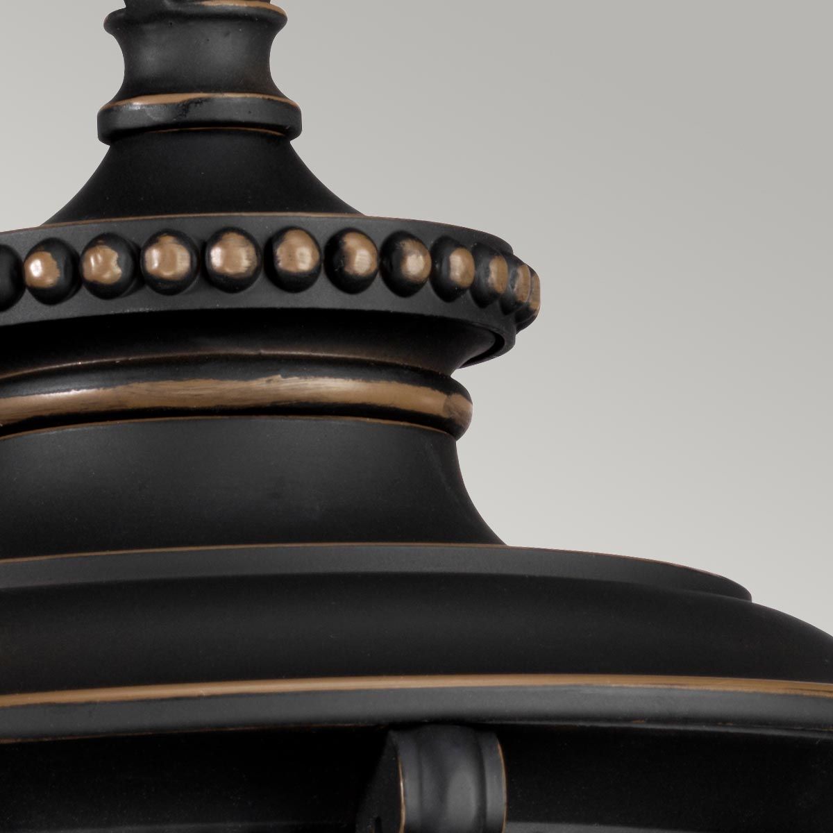 Luverne French Victorian Bronze Lantern with Ribbed Glass