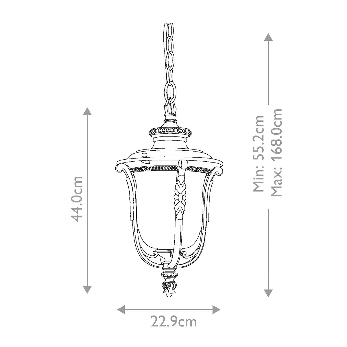 Luverne French Victorian Bronze Lantern with Ribbed Glass