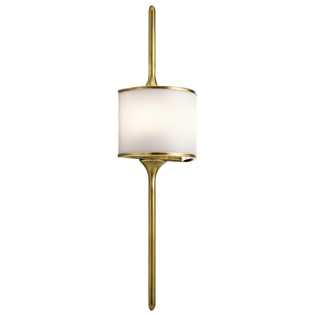 Mona Mid-Century Inspired Natural Brass Wall Light - 2 Light LED Fixture