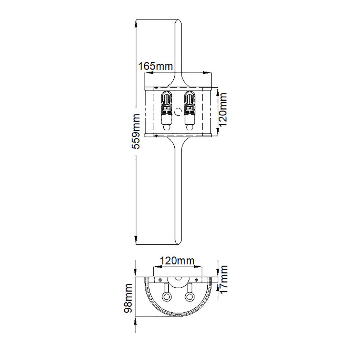 Mona Dual-Light Wall Sconce in Classic Pewter Finish