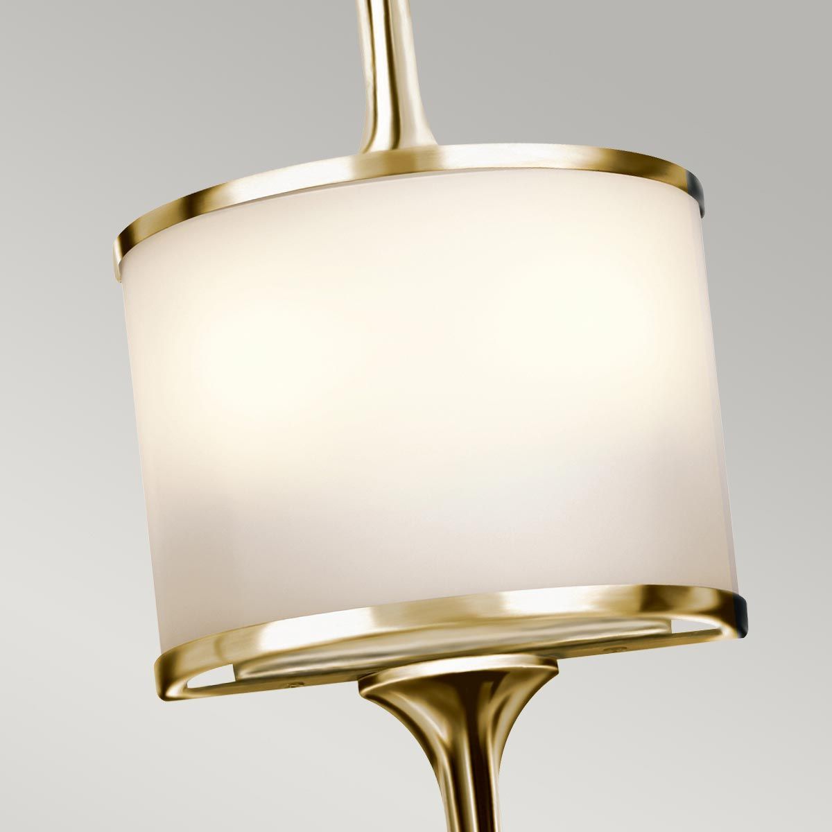 Mona Dual-Light Wall Sconce in Polished Brass with Seeded Glass