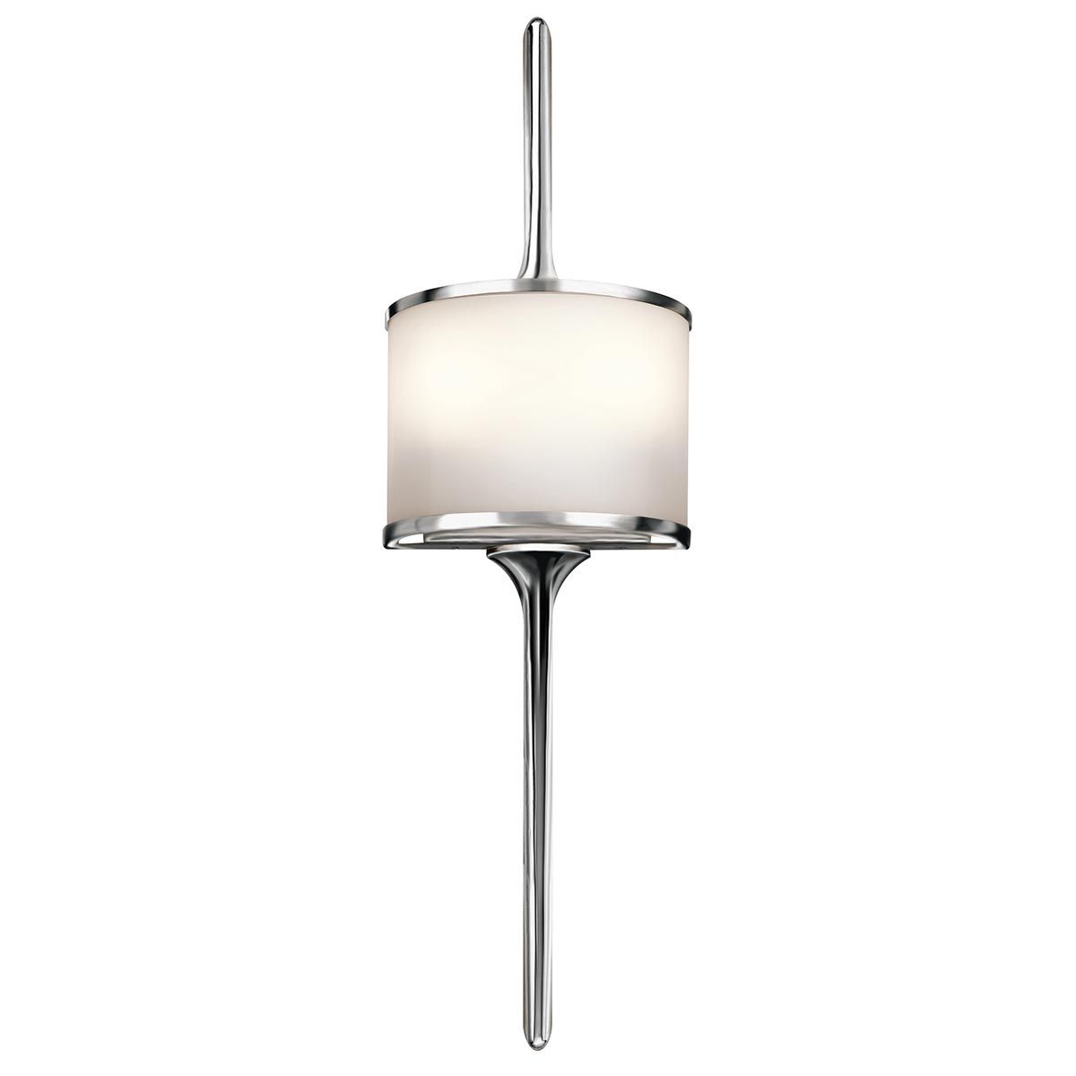 Polished Chrome Mona 2-Light Wall Fixture with Seeded Glass