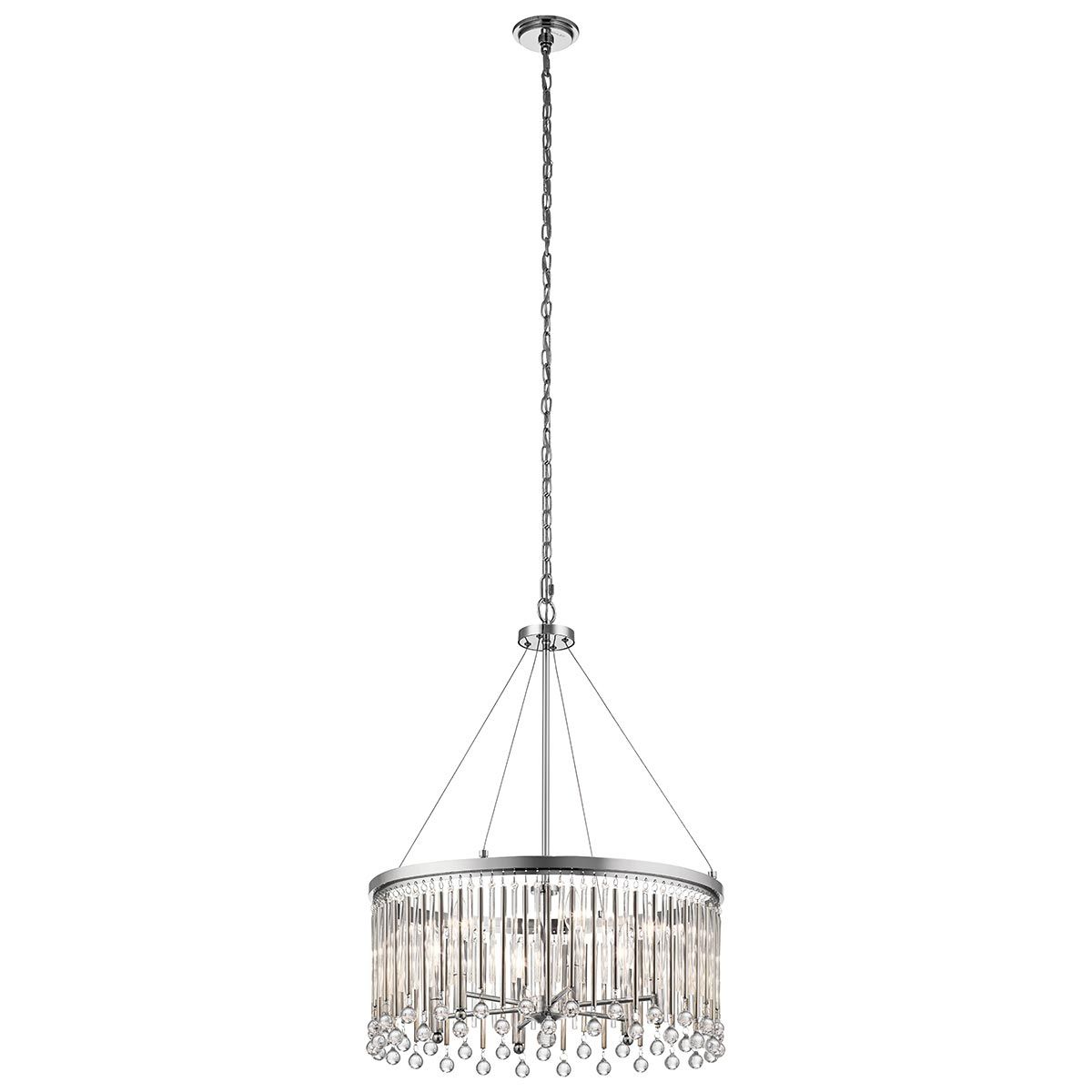 Piper Elegant Chrome Crystal Chandelier with Six Lights