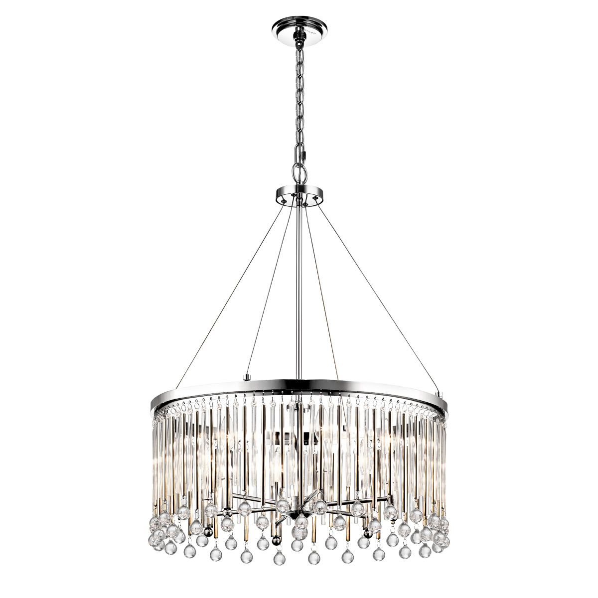Piper Elegant Chrome Crystal Chandelier with Six Lights