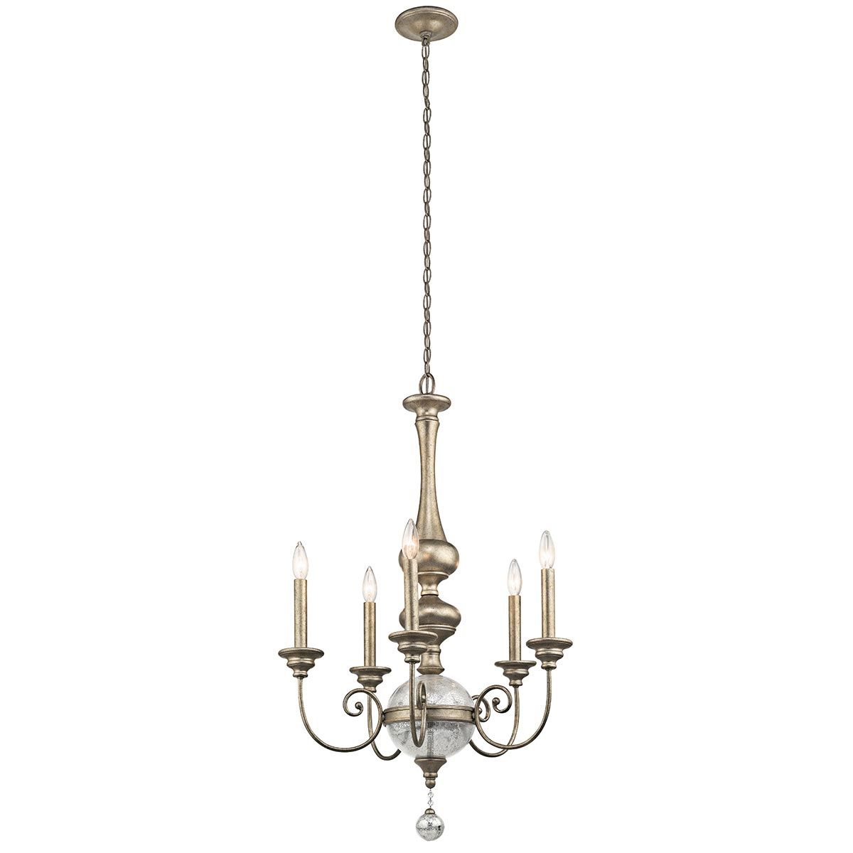 Rosalie Sterling Gold 5-Light Chandelier - Williamsburg Elegance