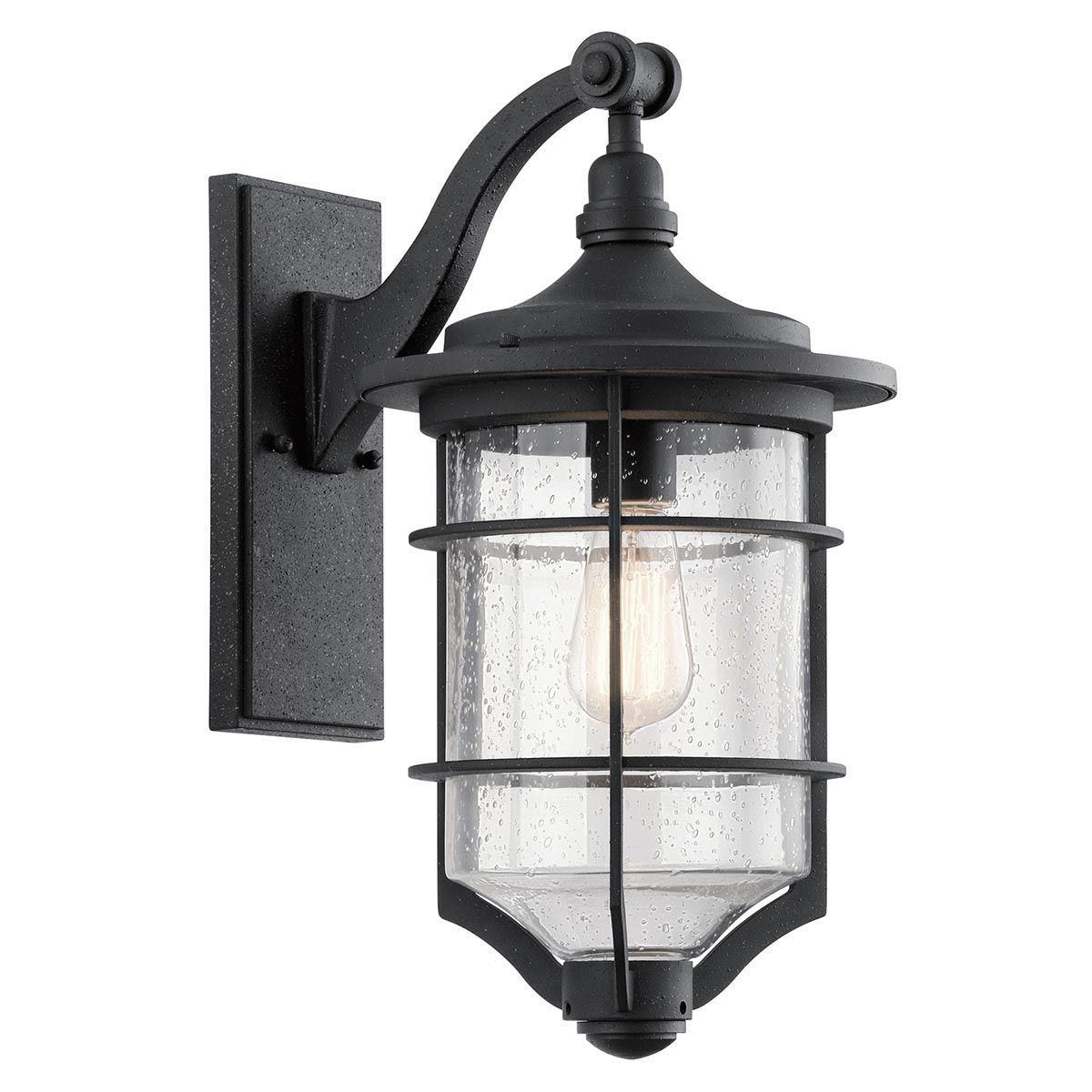 Nautical Elegance Distressed Black Wall Lantern