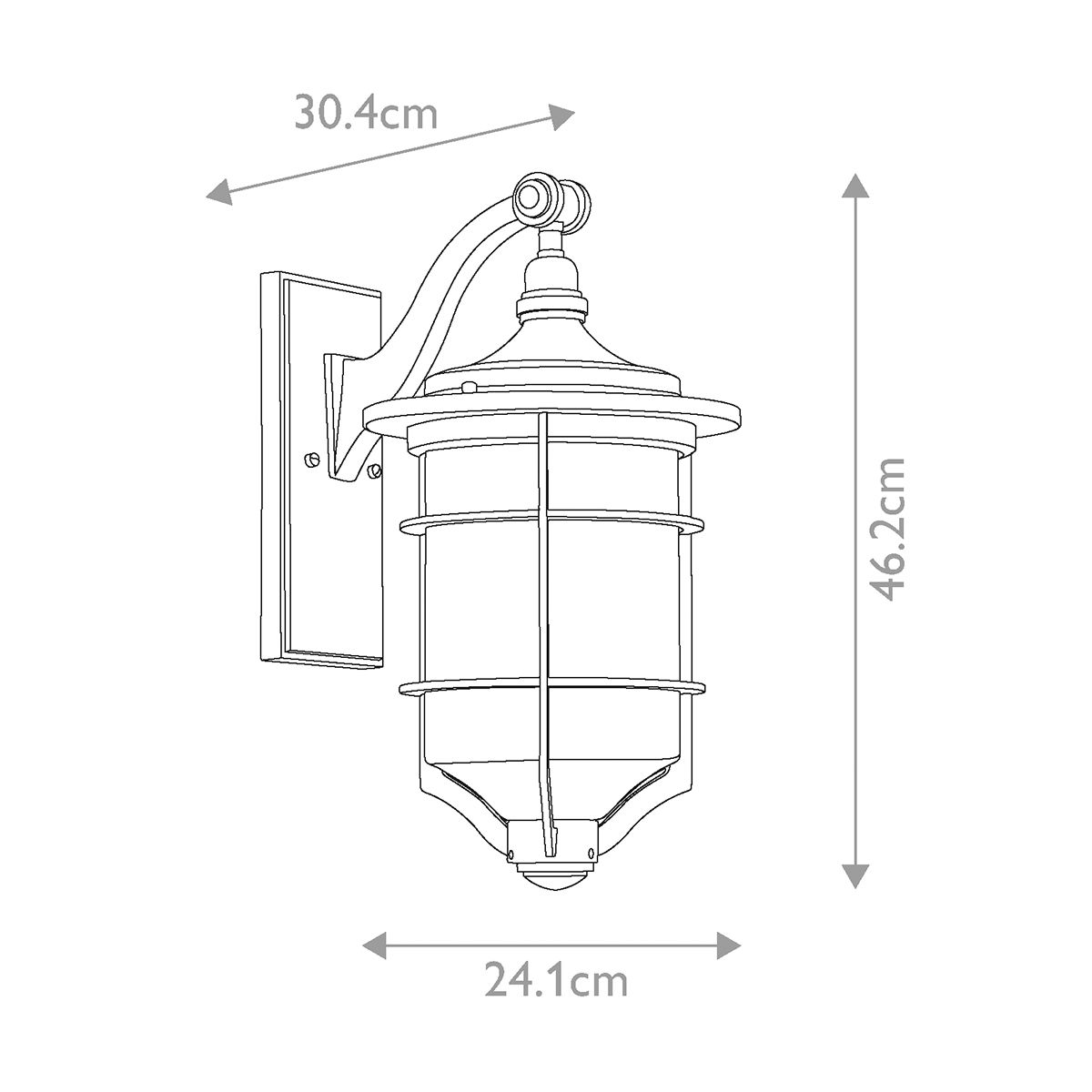 Nautical Elegance Distressed Black Wall Lantern