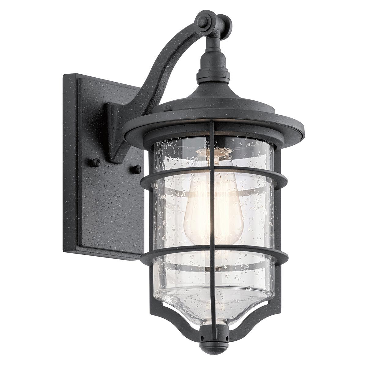 Nautical Elegance Distressed Black Wall Lantern