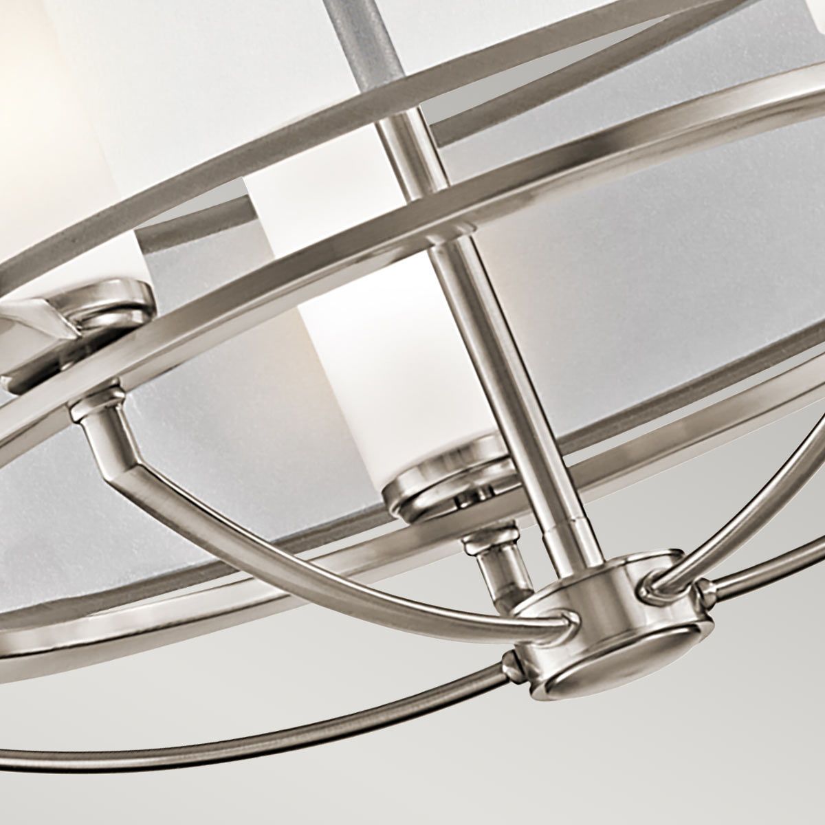 Saldana Classic Pewter 5-Light Drum Chandelier with Organza Shade